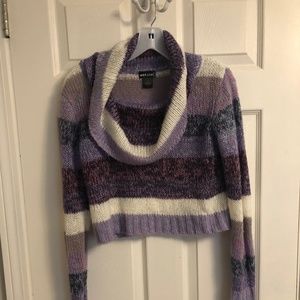 💯FINAL MARK DOWN 💯 Stripped Cowl Neck Sweater